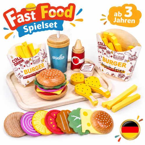 Hamburger set mit tablett - mit,